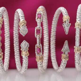 Celebrate the most romantic season of the year with VAHAN Jewelrys rosehued sapphire signature bang
